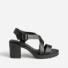 Sandale TEXTO Noire En Cuir Semelle Crantée -Caprices Chaussures Boutique WWWERM 10386340107 0