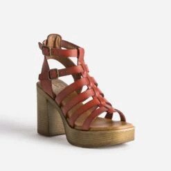 Sandale Cage TEXTO Brique En Cuir -Caprices Chaussures Boutique WWWERM 10386340122 1