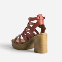 Sandale Cage TEXTO Brique En Cuir -Caprices Chaussures Boutique WWWERM 10386340122 3