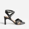 Sandale Noire En Cuir à Talon -Caprices Chaussures Boutique WWWERM 10386340123 0