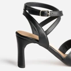 Sandale Noire En Cuir à Talon -Caprices Chaussures Boutique WWWERM 10386340123 5