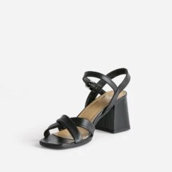 Sandale Noire En Cuir à Talon -Caprices Chaussures Boutique WWWERM 10386340129 2