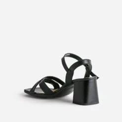 Sandale Noire En Cuir à Talon -Caprices Chaussures Boutique WWWERM 10386340129 3