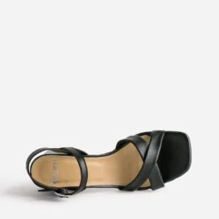 Sandale Noire En Cuir à Talon -Caprices Chaussures Boutique WWWERM 10386340129 4