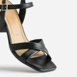 Sandale Noire En Cuir à Talon -Caprices Chaussures Boutique WWWERM 10386340129 5