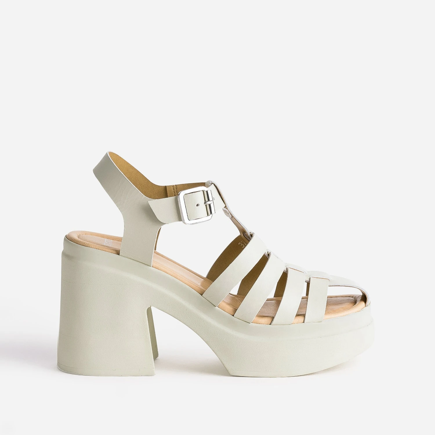 Sandale TEXTO Beige Clair En Cuir à Plateforme 3 Sandale TEXTO Beige Clair En Cuir à Plateforme