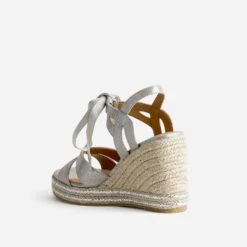 Sandale Compensée Argent à Lacet 11 Sandale Compensée Argent à Lacet -Caprices Chaussures Boutique WWWERM 10386420025 3