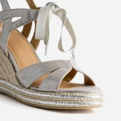 Sandale Compensée Argent à Lacet 13 Sandale Compensée Argent à Lacet -Caprices Chaussures Boutique WWWERM 10386420025 5