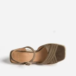 Sandale Compensée TEXTO Kaki Suédée 13 Sandale Compensée TEXTO Kaki Suédée -Caprices Chaussures Boutique WWWERM 10386420030 4