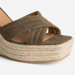 Sandale Compensée TEXTO Kaki Suédée 14 Sandale Compensée TEXTO Kaki Suédée -Caprices Chaussures Boutique WWWERM 10386420030 5