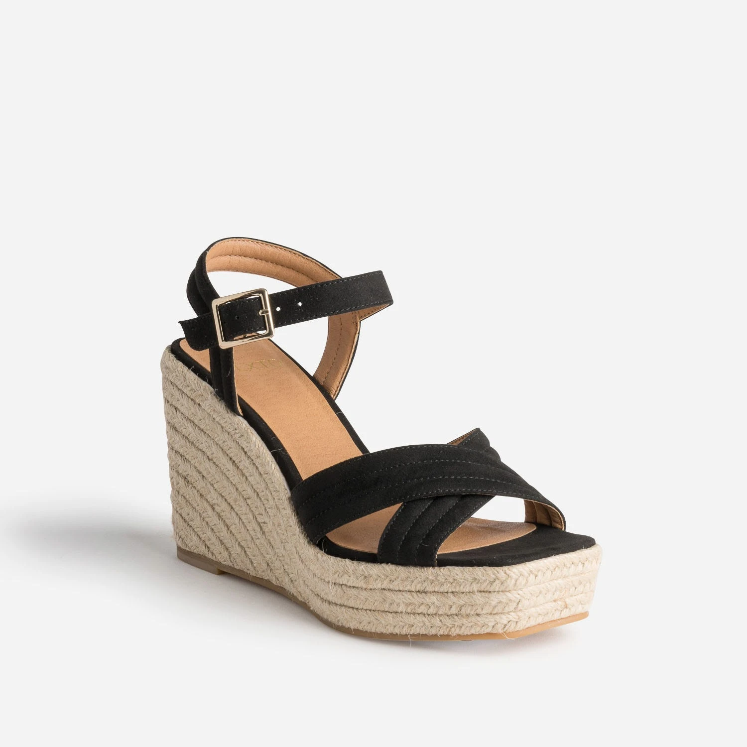 Sandale Compensée TEXTO Noire Suédée 4 Sandale Compensée TEXTO Noire Suédée – Image 2