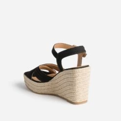 Sandale Compensée TEXTO Noire Suédée 11 Sandale Compensée TEXTO Noire Suédée -Caprices Chaussures Boutique WWWERM 10386420041 3