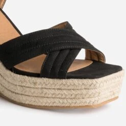 Sandale Compensée TEXTO Noire Suédée 13 Sandale Compensée TEXTO Noire Suédée -Caprices Chaussures Boutique WWWERM 10386420041 5