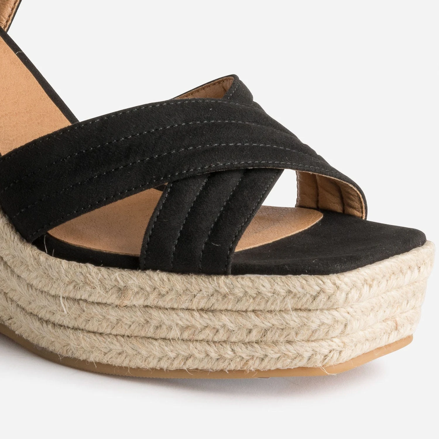 Sandale Compensée TEXTO Noire Suédée 8 Sandale Compensée TEXTO Noire Suédée – Image 6