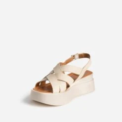 Sandale Compensée TEXTO Beige En Cuir -Caprices Chaussures Boutique WWWERM 10386420057 2