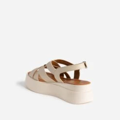 Sandale Compensée TEXTO Beige En Cuir -Caprices Chaussures Boutique WWWERM 10386420057 3