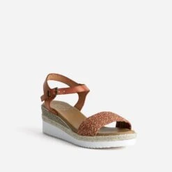 Sandale Orange éco-conçue En Cuir Avec Bride Tressée -Caprices Chaussures Boutique WWWERM 10386420059 1