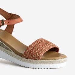 Sandale Orange éco-conçue En Cuir Avec Bride Tressée -Caprices Chaussures Boutique WWWERM 10386420059 5