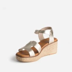 Sandale Dorée éco-conçue En Cuir -Caprices Chaussures Boutique WWWERM 10386420060 2