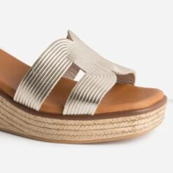 Sandale Dorée éco-conçue En Cuir -Caprices Chaussures Boutique WWWERM 10386420060 5