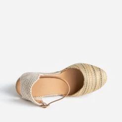 Espadrille Compensée Kaki, Marron, Beige, Camel Tressée -Caprices Chaussures Boutique WWWERM 10386420067 4