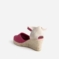 Espadrille Compensée Framboise éco-conçue En Toile -Caprices Chaussures Boutique WWWERM 10386420095 3