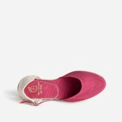 Espadrille Compensée Framboise éco-conçue En Toile -Caprices Chaussures Boutique WWWERM 10386420095 4