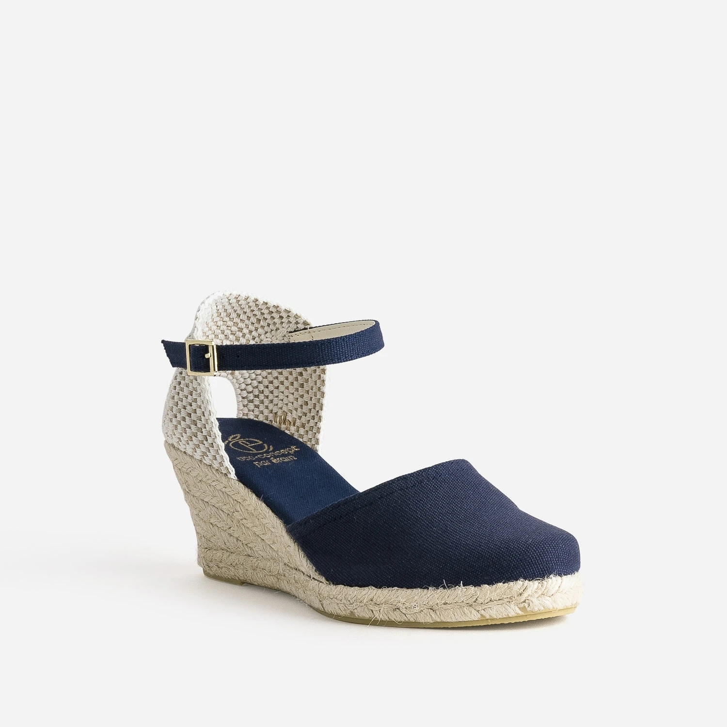 Espadrille Compensée Bleu Marine En Toile 5 Espadrille Compensée Bleu Marine En Toile – Image 3