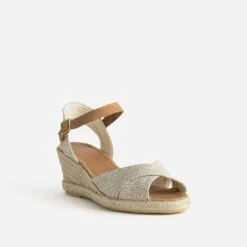 Sandale Compensée Beige Pailleté Or -Caprices Chaussures Boutique WWWERM 10386420300 1