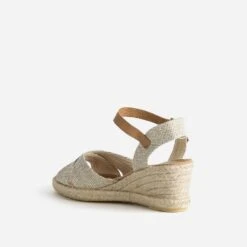 Sandale Compensée Beige Pailleté Or -Caprices Chaussures Boutique WWWERM 10386420300 3