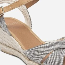 Sandale Compensée écrue à Rayures Beiges Et Marine -Caprices Chaussures Boutique WWWERM 10386420543 5