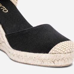 Espadrille Compensée Noire En Toile -Caprices Chaussures Boutique WWWERM 10386420575 5