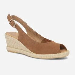 Sandale Compensée En Cuir Camel -Caprices Chaussures Boutique WWWERM 10386420579 1