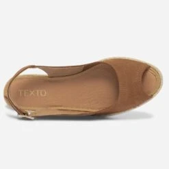 Sandale Compensée En Cuir Camel -Caprices Chaussures Boutique WWWERM 10386420579 3