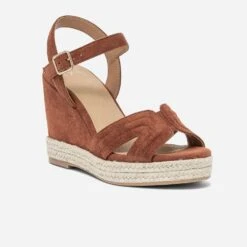 Sandale Compensée TEXTO Rouille Suédée -Caprices Chaussures Boutique WWWERM 10386420595 1