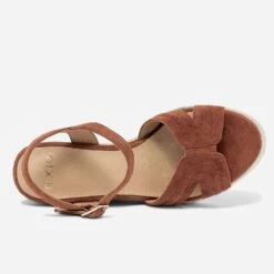 Sandale Compensée TEXTO Rouille Suédée -Caprices Chaussures Boutique WWWERM 10386420595 3