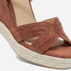 Sandale Compensée TEXTO Rouille Suédée -Caprices Chaussures Boutique WWWERM 10386420595 4