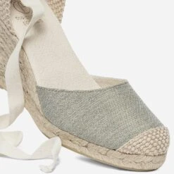 Espadrille Compensée Vert Sauge Pailleté En Toile -Caprices Chaussures Boutique WWWERM 10386420612 5