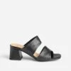 Mule Noire En Cuir à Larges Brides -Caprices Chaussures Boutique WWWERM 10386550011 0