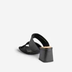 Mule Noire En Cuir à Larges Brides -Caprices Chaussures Boutique WWWERM 10386550011 3