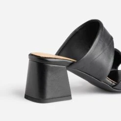 Mule Noire En Cuir à Larges Brides -Caprices Chaussures Boutique WWWERM 10386550011 5