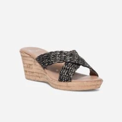 Mule à Brides Noires Et Or -Caprices Chaussures Boutique WWWERM 10386550153 1