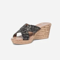 Mule à Brides Noires Et Or -Caprices Chaussures Boutique WWWERM 10386550153 2