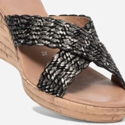 Mule à Brides Noires Et Or -Caprices Chaussures Boutique WWWERM 10386550153 4