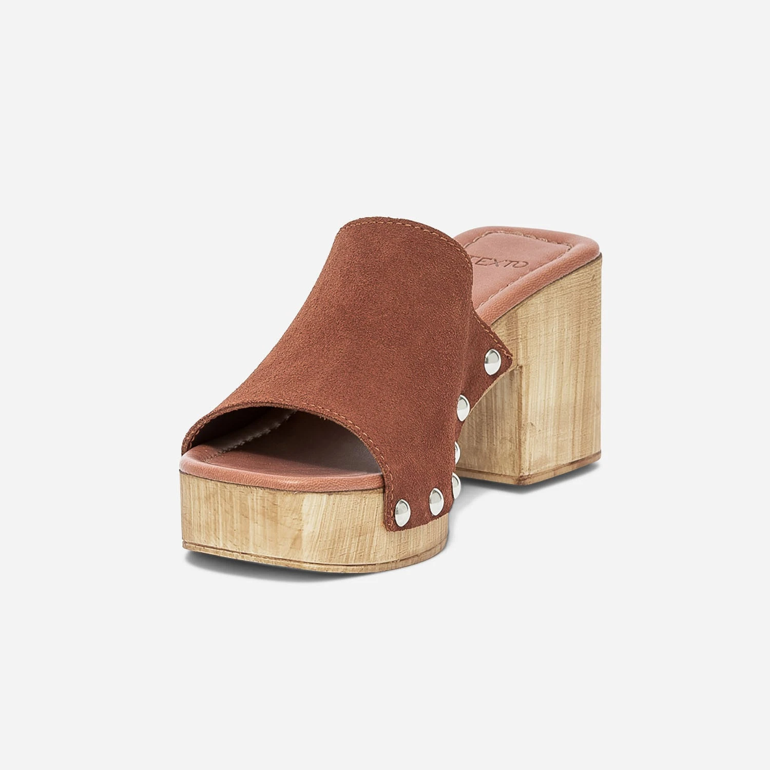 Mule à Talon TEXTO Rouille En Cuir Velours 6 Mule à Talon TEXTO Rouille En Cuir Velours – Image 4