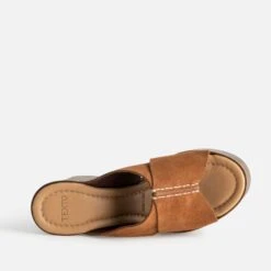 Mule à Plateforme TEXTO Cognac En Cuir Velours -Caprices Chaussures Boutique WWWERM 10386550168 4