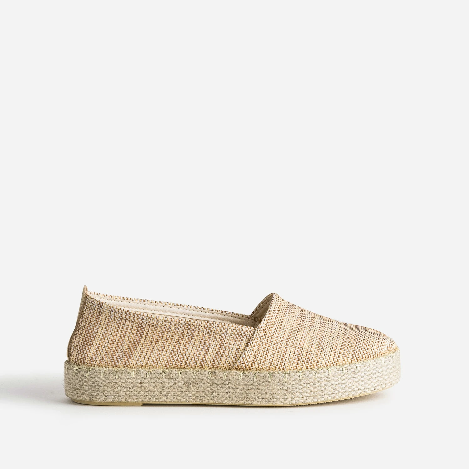 Espadrille Beige Textile Tressé Rayé 3 Espadrille Beige Textile Tressé Rayé