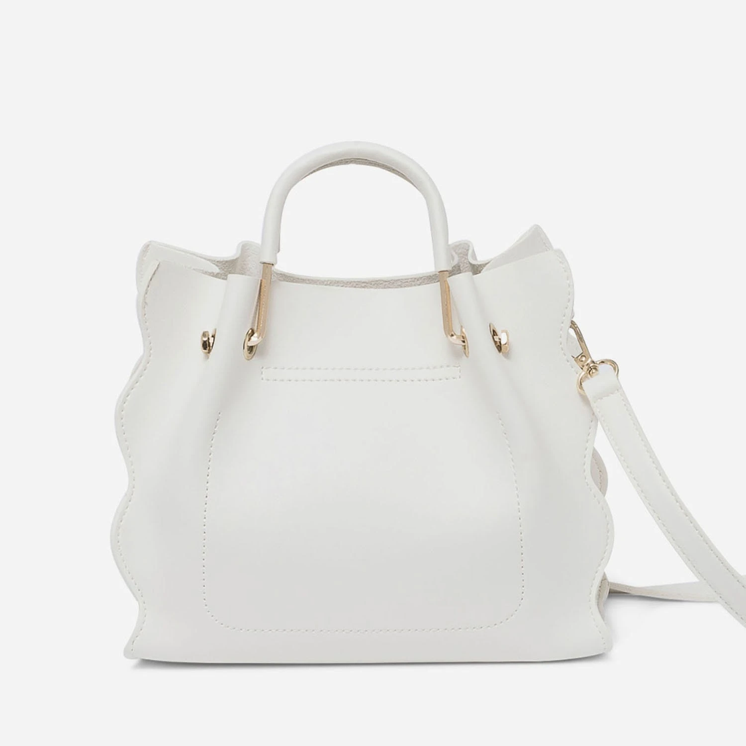 Sac à Main Blanc à Ruban Or 4 Sac à Main Blanc à Ruban Or – Image 2