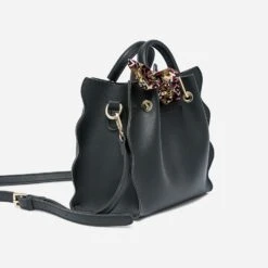 Sac à Main Noir à Ruban Imprimé 9 Sac à Main Noir à Ruban Imprimé -Caprices Chaussures Boutique WWWERM 10693800026 2