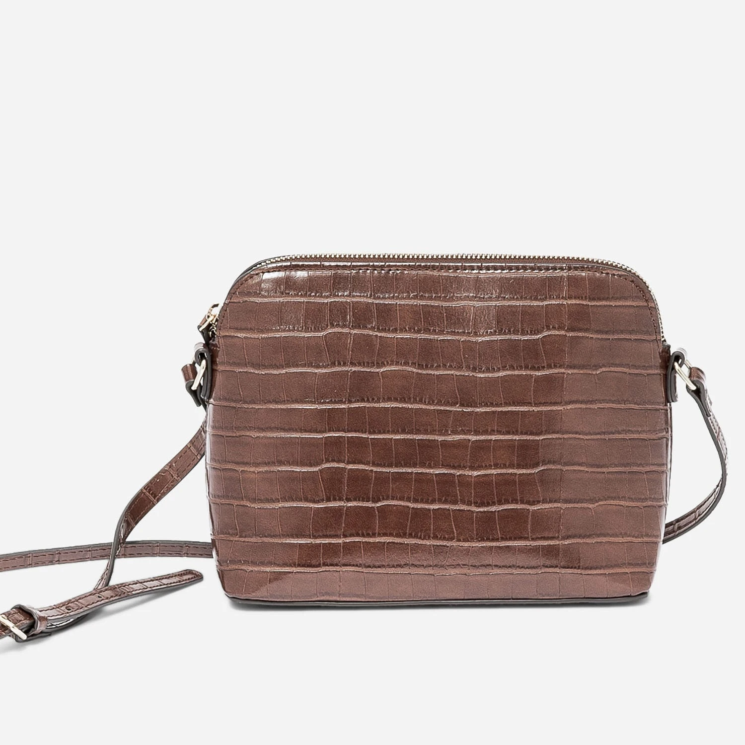 Sac Bandoulière Marron Embossé Effet Croco 4 Sac Bandoulière Marron Embossé Effet Croco – Image 2